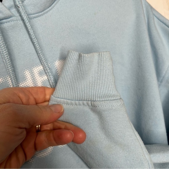 NORTH FACE WOMENS COORDINATES CROP DROP PULLOVER HOODIE Beta Blue XS - Picture 7 of 10